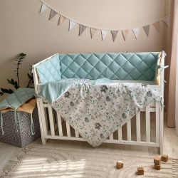 Lenjerie Completa pentru Pătuț Bebe - Set de 6 Piese Bambi și Prietenii